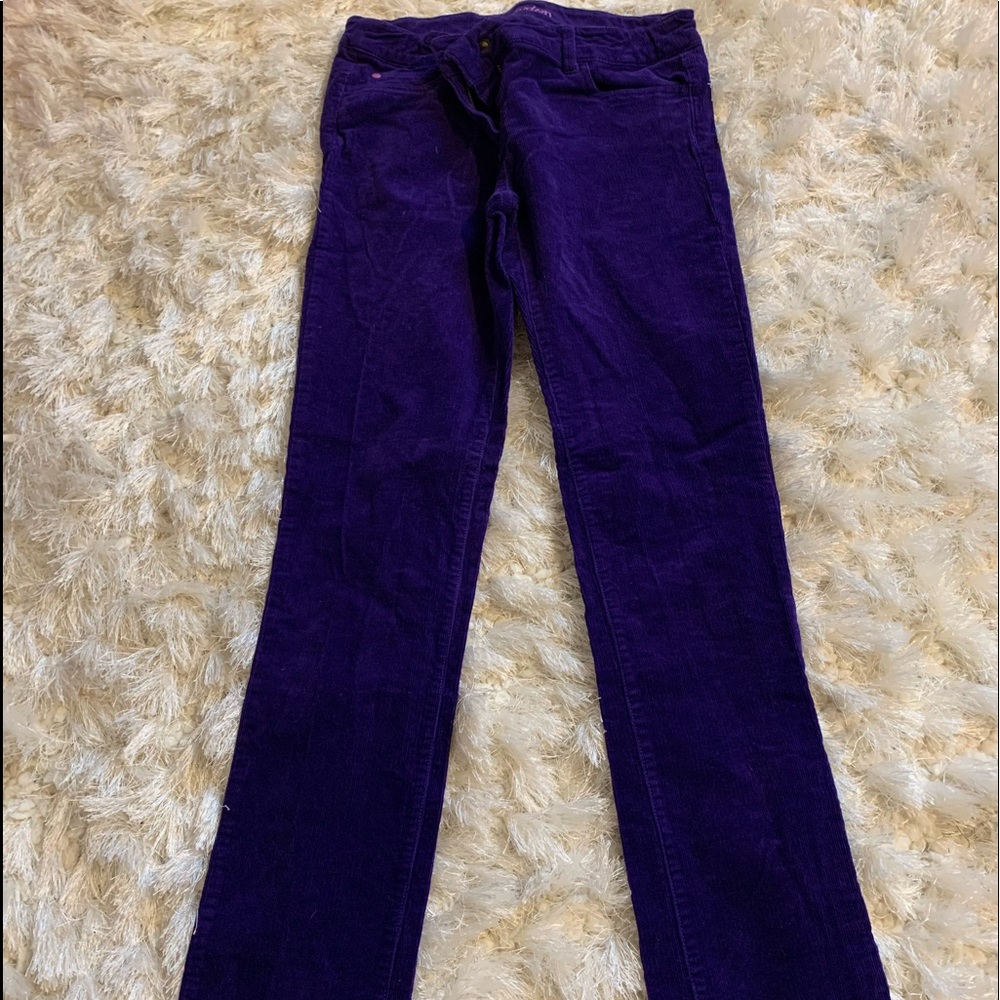 Girls Mini Boden Corduroy Purple Pants